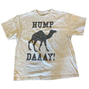 Hump Daay! Funny Camel Men's X Large T-Shirt Gray w/Black